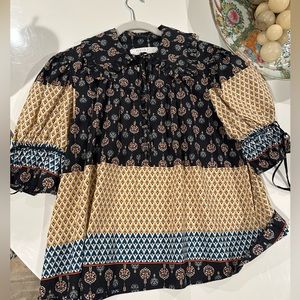 Hunter Bell blouse fall motif
